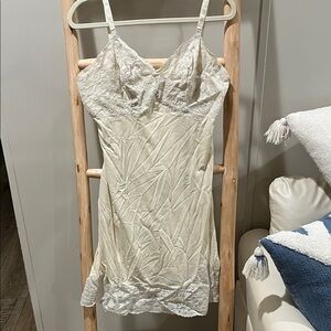 Elegant Cream Lace Slip Dress